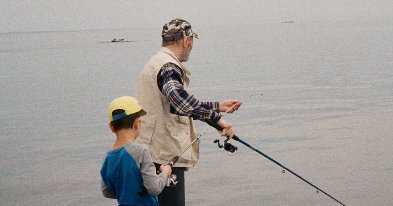 grandfather and grandson fishing
