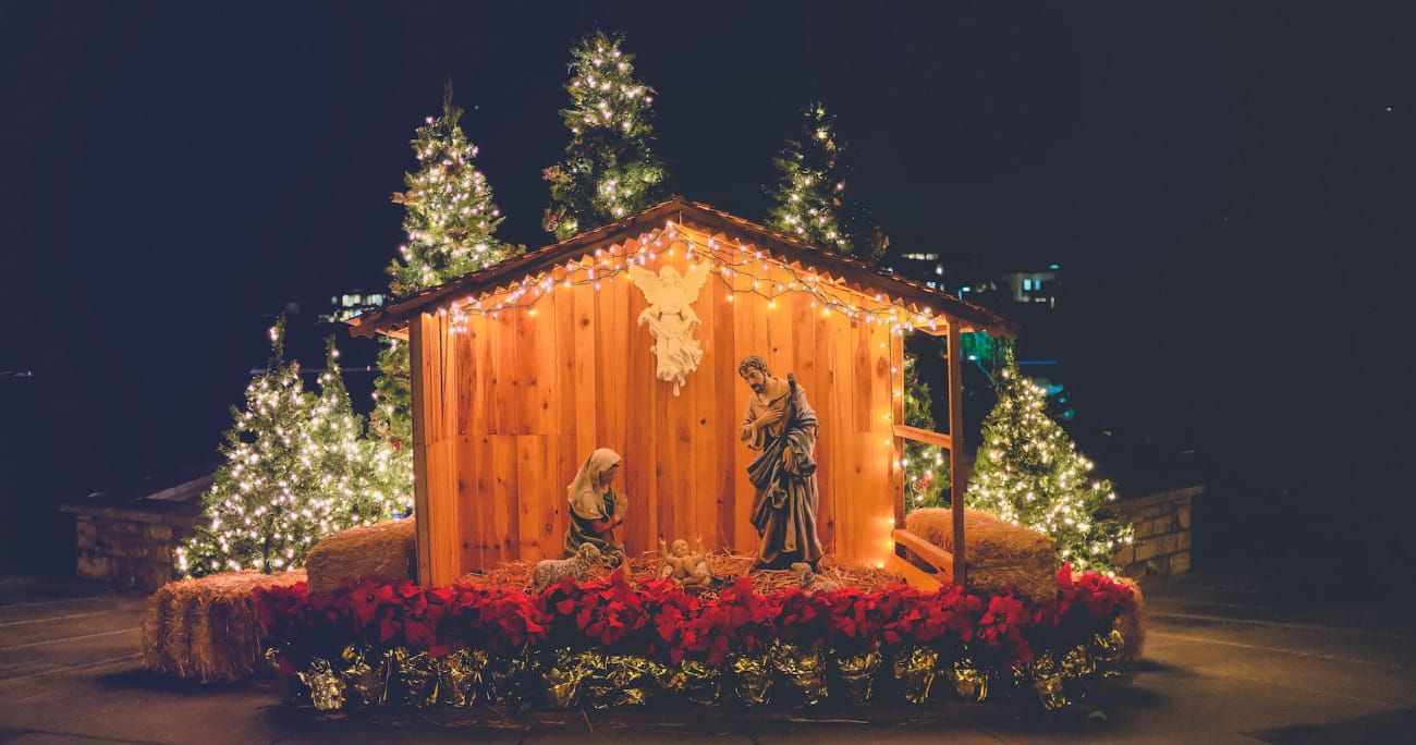 nativity scene with baby Jesus